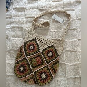urban outfitters boho crochet woven bag